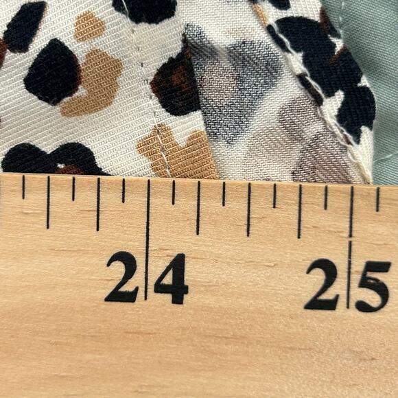 Anthropologie Maeve Katia Ruffled Collar Button Down Shirt Black Brown Sz 0 - Picture 11 of 11